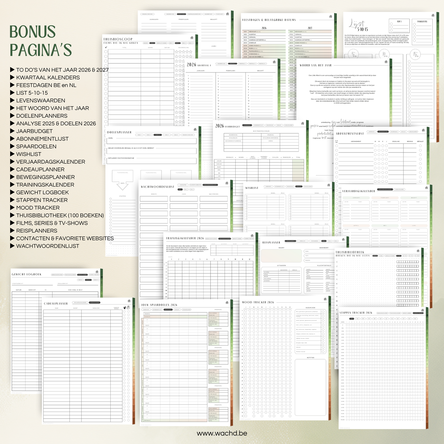 Nederlandse Digitale Planner 2026 | tablet planner | groen & bruin