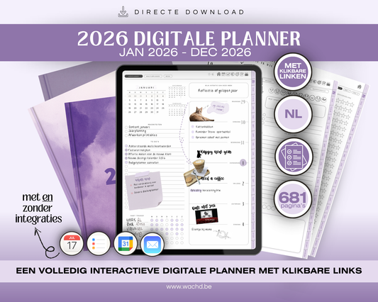 Nederlandse Digitale Planner 2026 | tablet planner | lila
