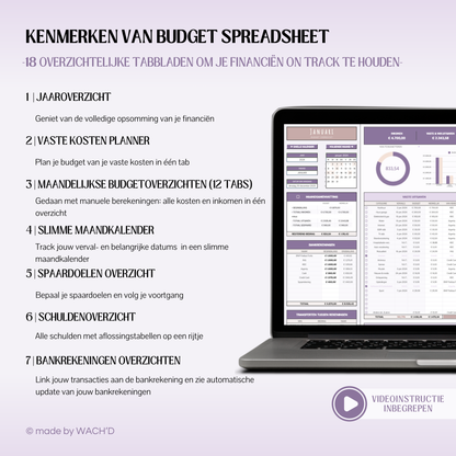 Ultieme Jaarlijkse Budgetplanner | Google Sheets | Nederlandse Budgetplanner | Paars & Roze Taupe