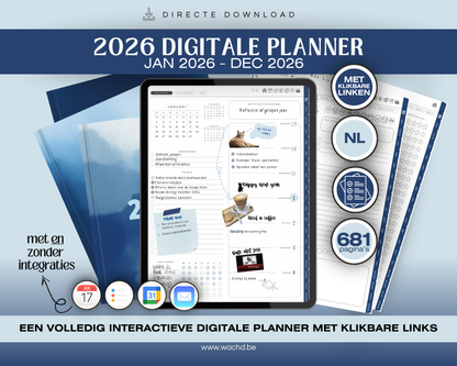 Nederlandse Digitale Planner 2026 | tablet planner | blueberry