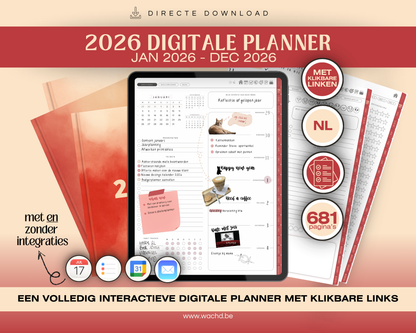 Nederlandse Digitale Planner 2026 | tablet planner | cherry punch
