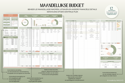 Ultieme Jaarlijkse Budgetplanner | Google Sheets | Nederlandse Budgetplanner | Groen & Oranje