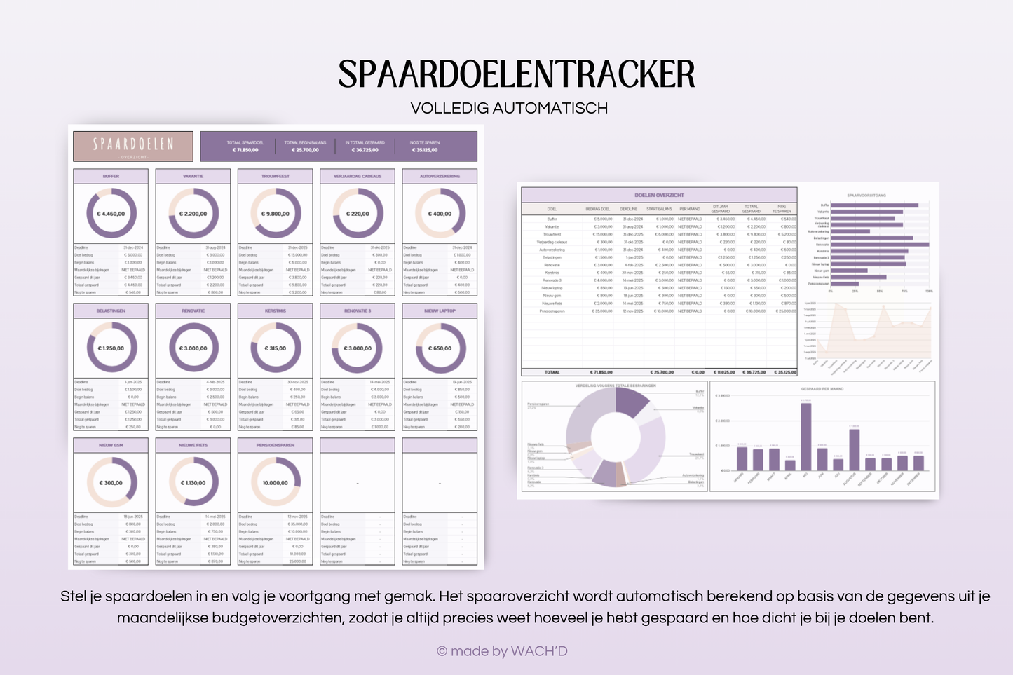 Ultieme Jaarlijkse Budgetplanner | Google Sheets | Nederlandse Budgetplanner | Paars & Roze Taupe