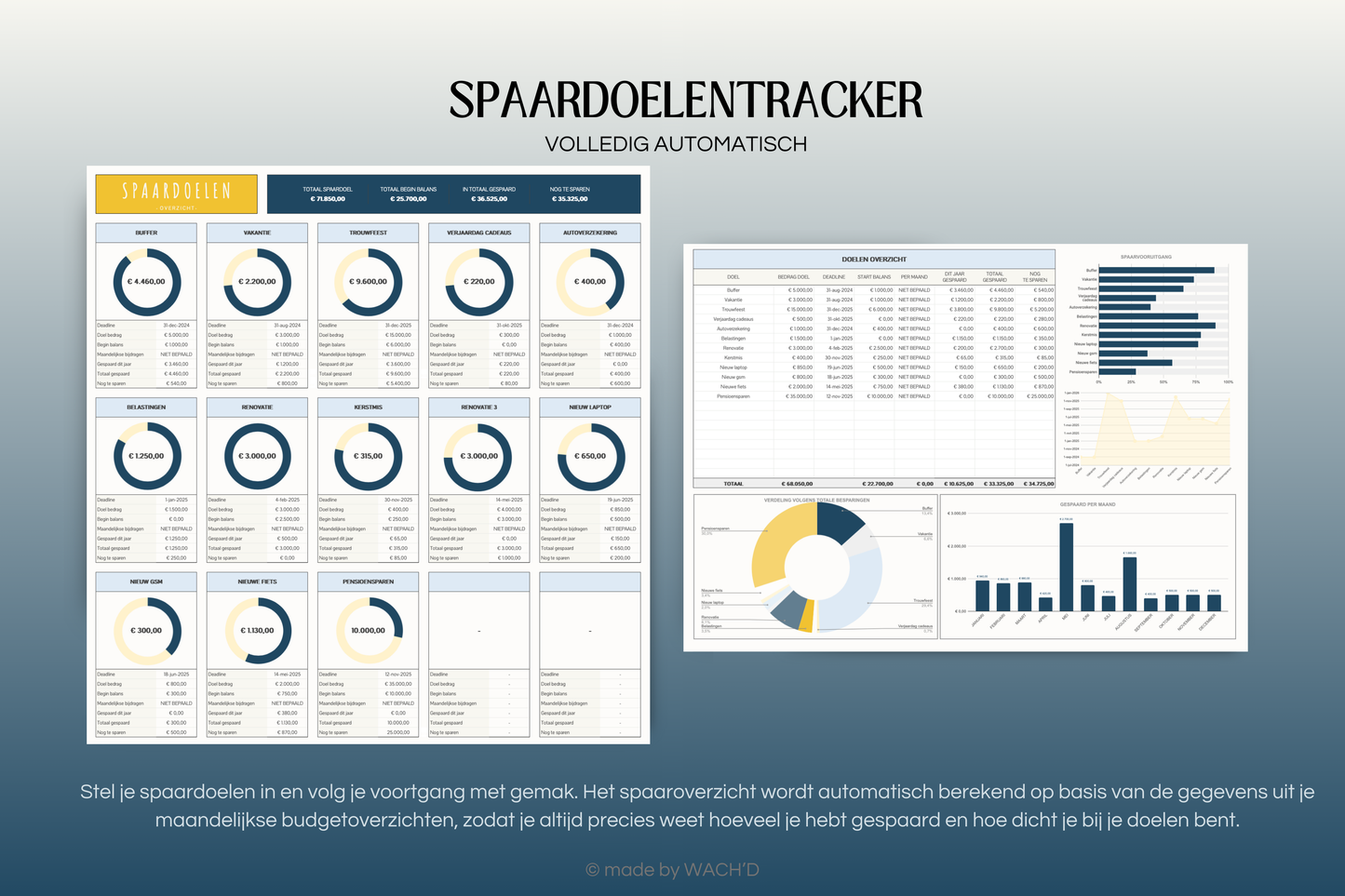 Ultieme Jaarlijkse Budgetplanner | Google Sheets | Nederlandse Budgetplanner | Blauw & Geel