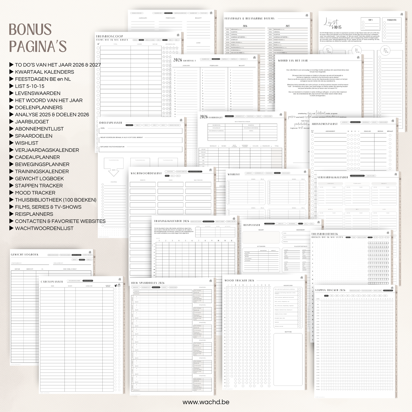 Nederlandse Digitale Planner 2026 | tablet planner | beige