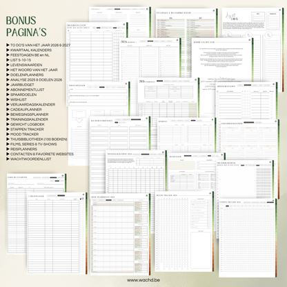 Nederlandse Digitale Planner 2026 | tablet planner | groen & bruin