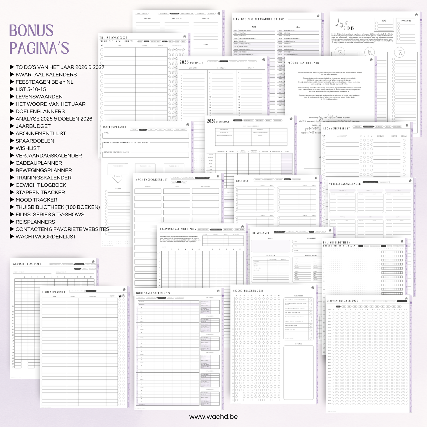Nederlandse Digitale Planner 2026 | tablet planner | lila