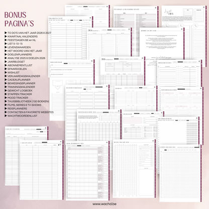 Nederlandse Digitale Planner 2026 | tablet planner | wijnrood