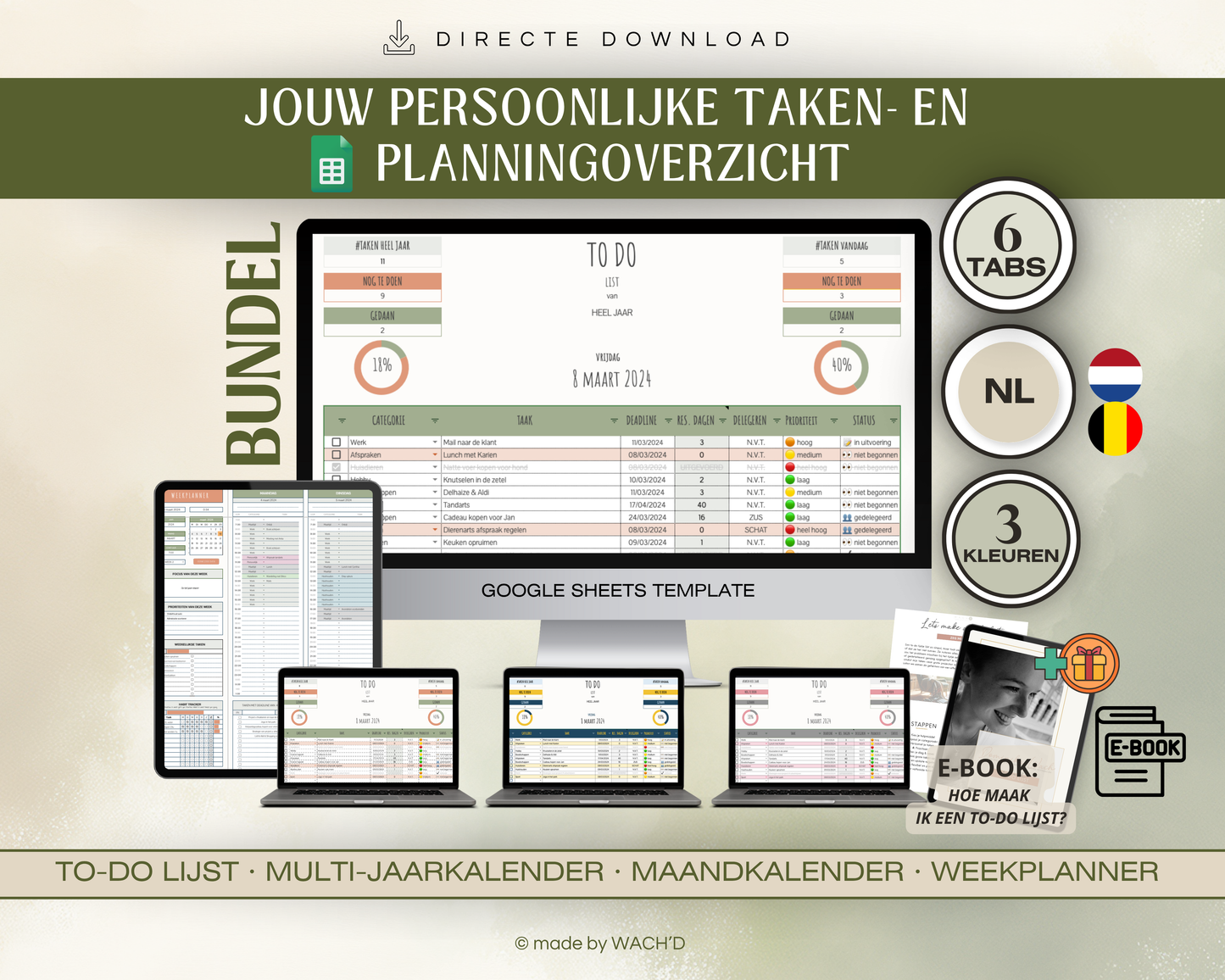 BUNDEL | To-Do Lijst Planner | E-book & Google Sheets
