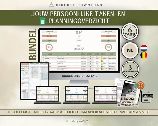 BUNDEL | To-Do Lijst Planner | E-book & Google Sheets