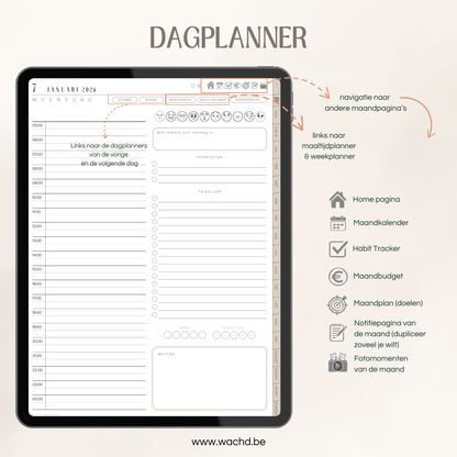 Nederlandse Digitale Planner 2026 | tablet planner | beige