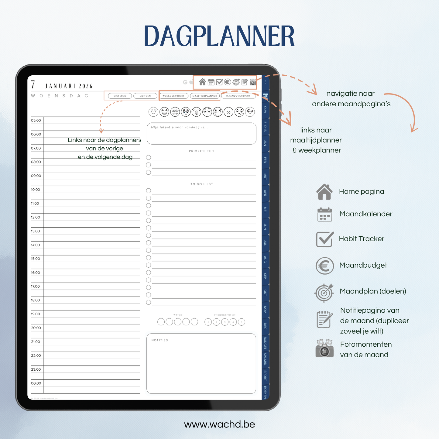 Nederlandse Digitale Planner 2026 | tablet planner | blueberry