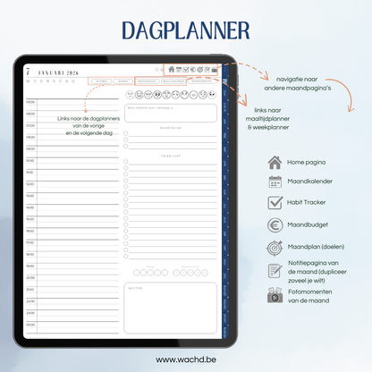 Nederlandse Digitale Planner 2026 | tablet planner | blueberry