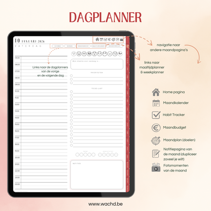 Nederlandse Digitale Planner 2026 | tablet planner | cherry punch