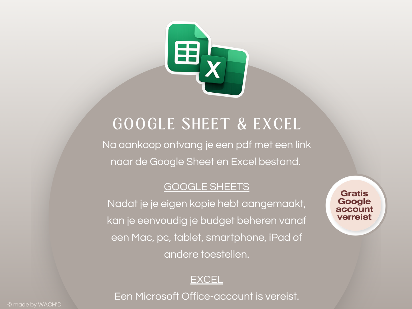 Budgetplanner Nederlands | Excel & Google Sheets | Bruin & Beige (1 tab)