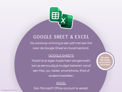 Budgetplanner Nederlands | Excel & Google Sheets | Paars & Roze Taupe (1 tab)