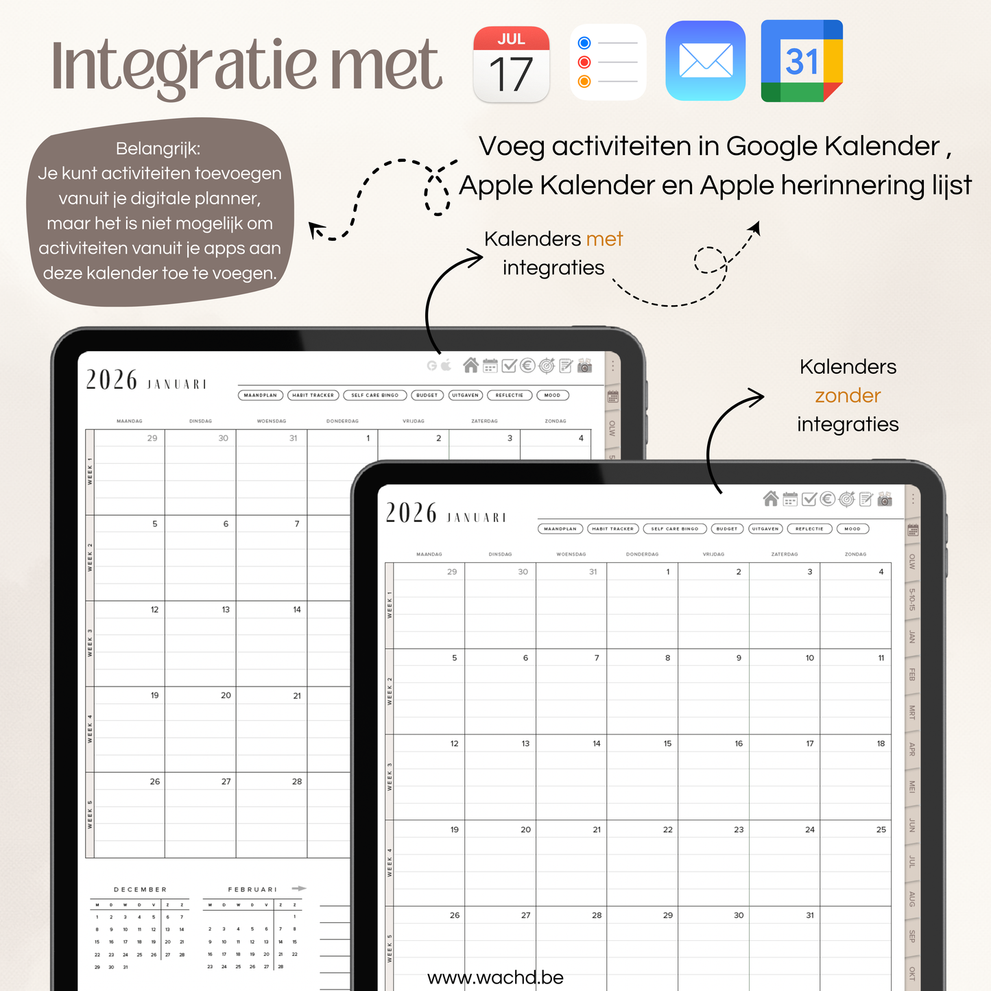 Nederlandse Digitale Planner 2026 | tablet planner | beige