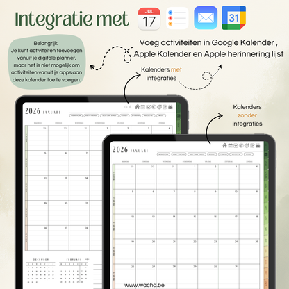 Nederlandse Digitale Planner 2026 | tablet planner | groen & bruin