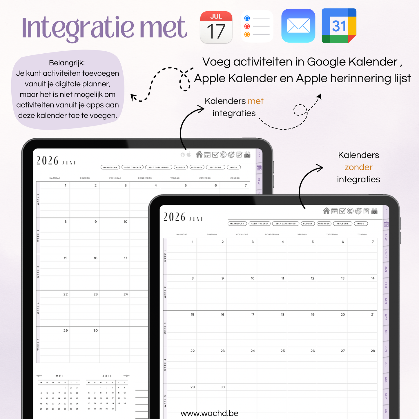 Nederlandse Digitale Planner 2026 | tablet planner | lila