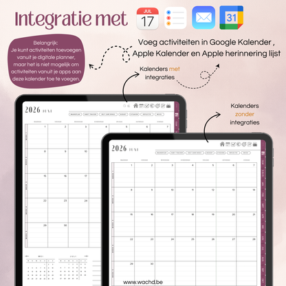 Nederlandse Digitale Planner 2026 | tablet planner | wijnrood