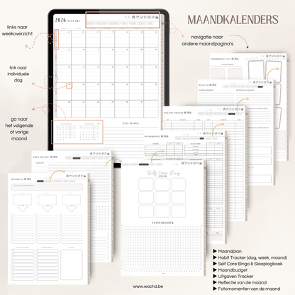 Nederlandse Digitale Planner 2026 | tablet planner | beige