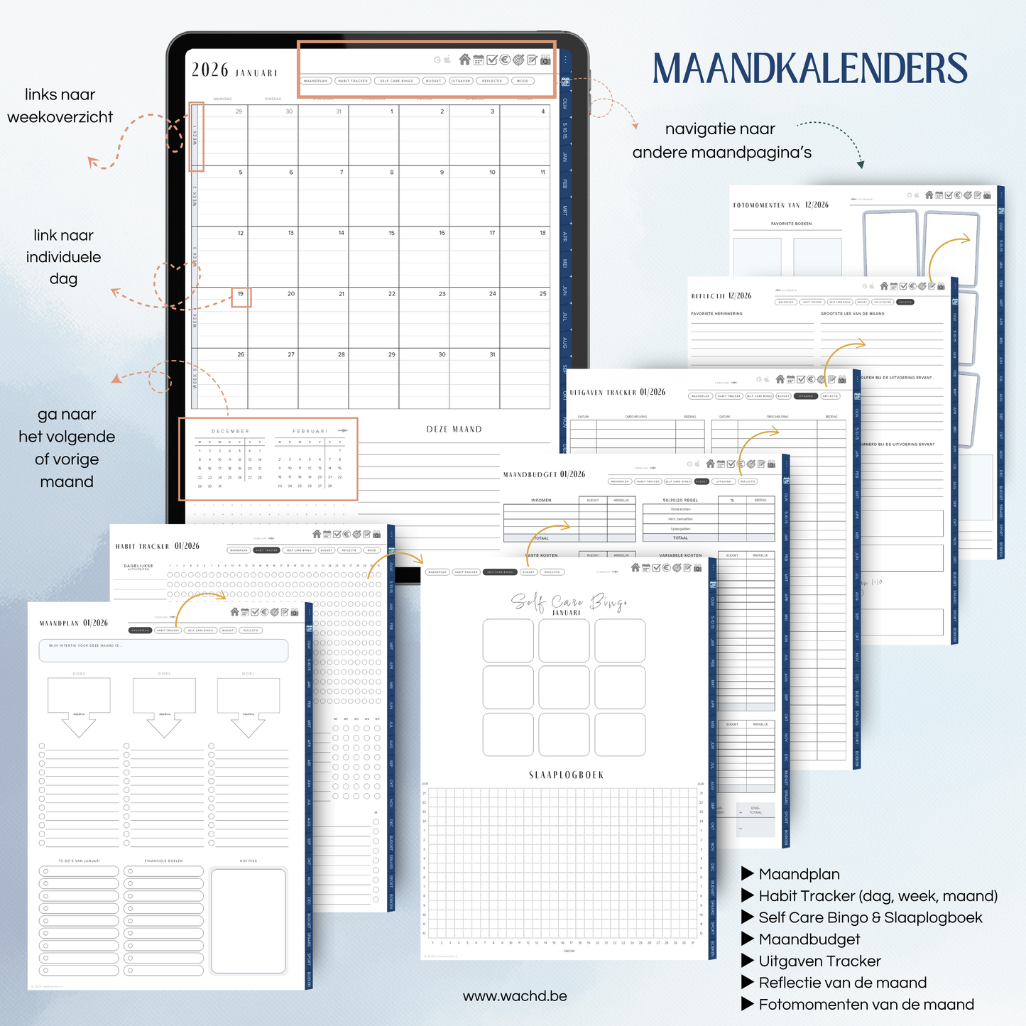 Nederlandse Digitale Planner 2026 | tablet planner | blueberry