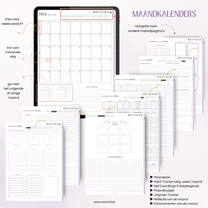 Nederlandse Digitale Planner 2026 | tablet planner | lila