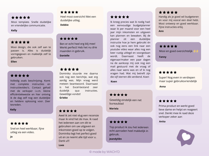 Eenvoudige Jaarlijkse Budgetplanner | Google Sheets | Nederlandse Budgetplanner | Paars & Roze Taupe