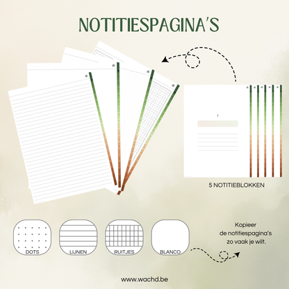 Nederlandse Digitale Planner 2026 | tablet planner | groen & bruin