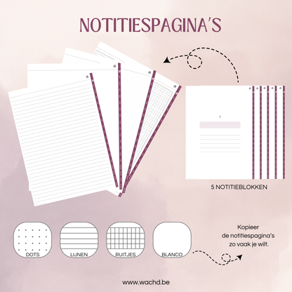 Nederlandse Digitale Planner 2026 | tablet planner | wijnrood