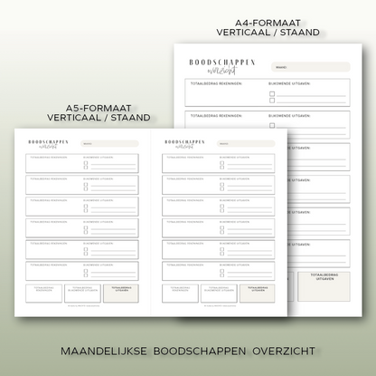 Boodschappenlijst bundel | A4 & A5 printbare pdf