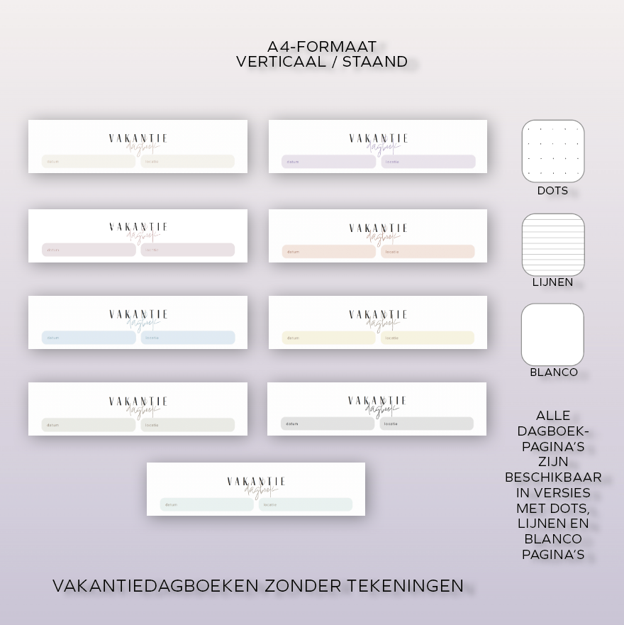 Reisplanningslijsten & vakantiedagboek | A4 printbare pdf