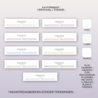 Reisplanningslijsten & vakantiedagboek | A4 printbare pdf