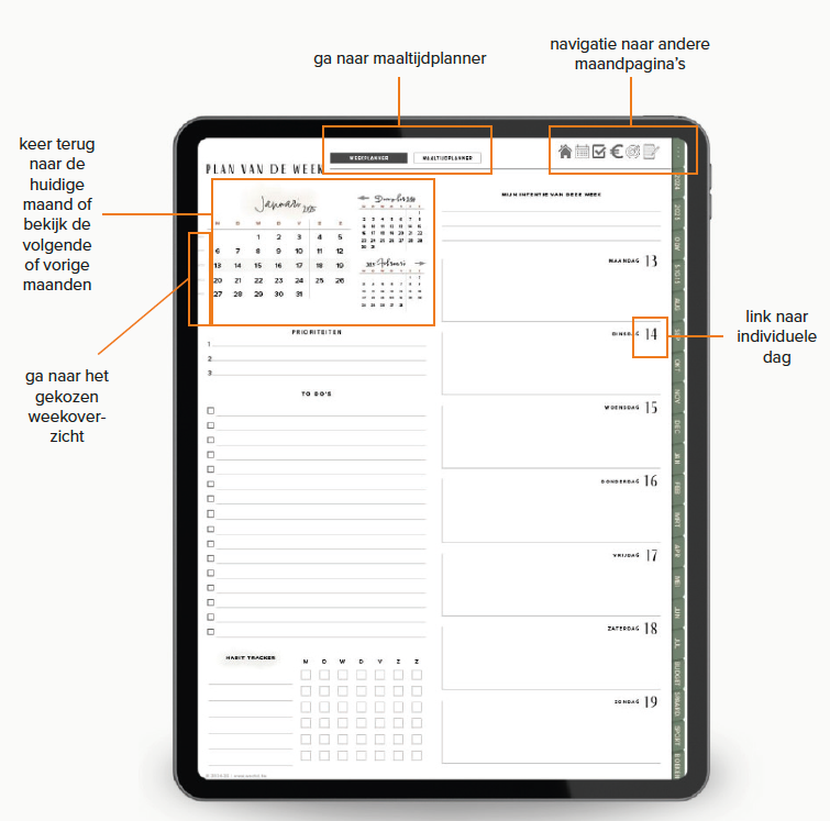 Digitale Planner 24 & 25 (mid-year) | tablet planner