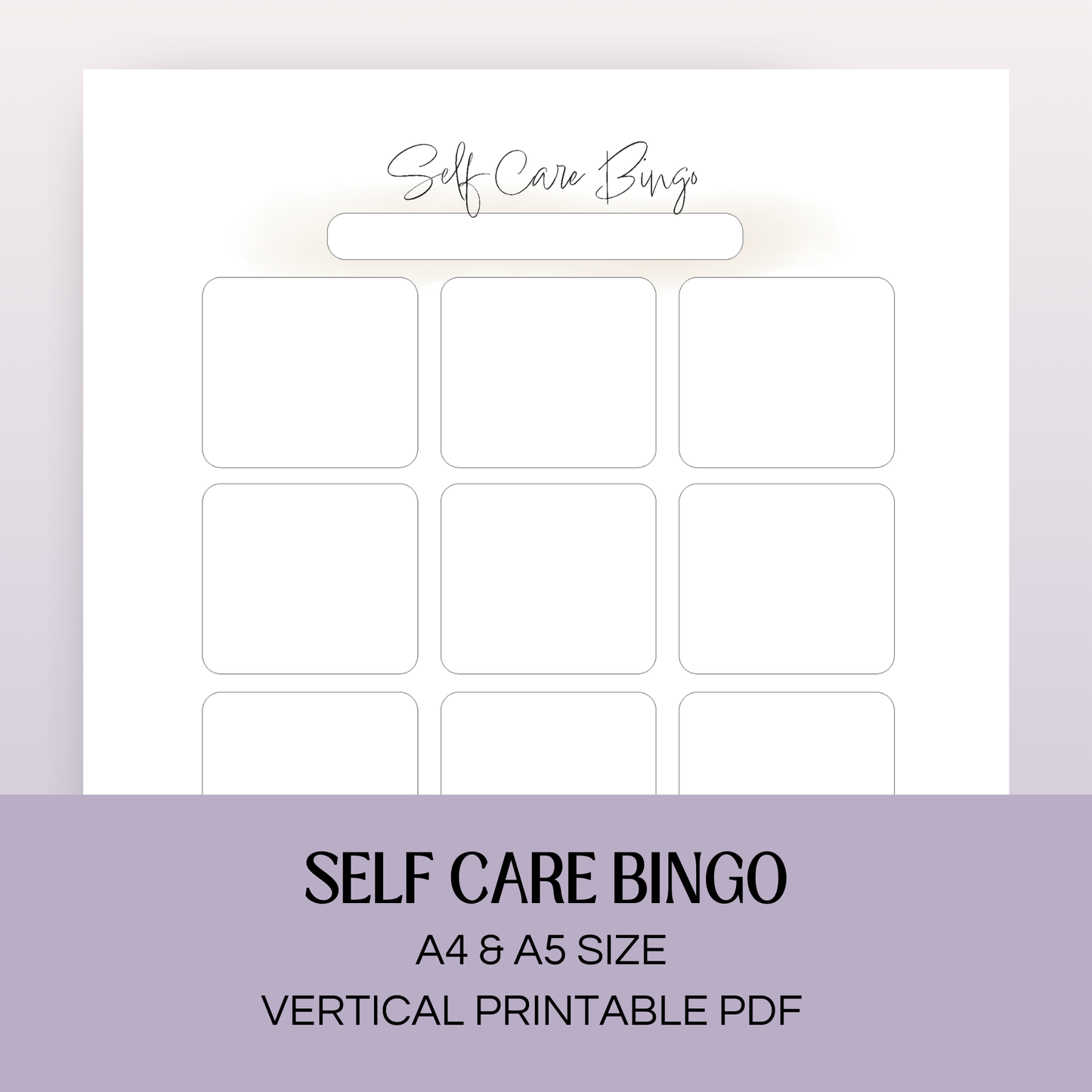 Self Care Bingo | A4 & A5 printbare pdf