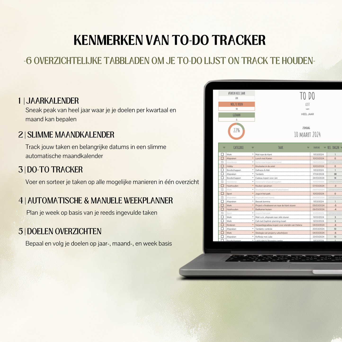 BUNDEL | To-Do Lijst Planner | E-book & Google Sheets