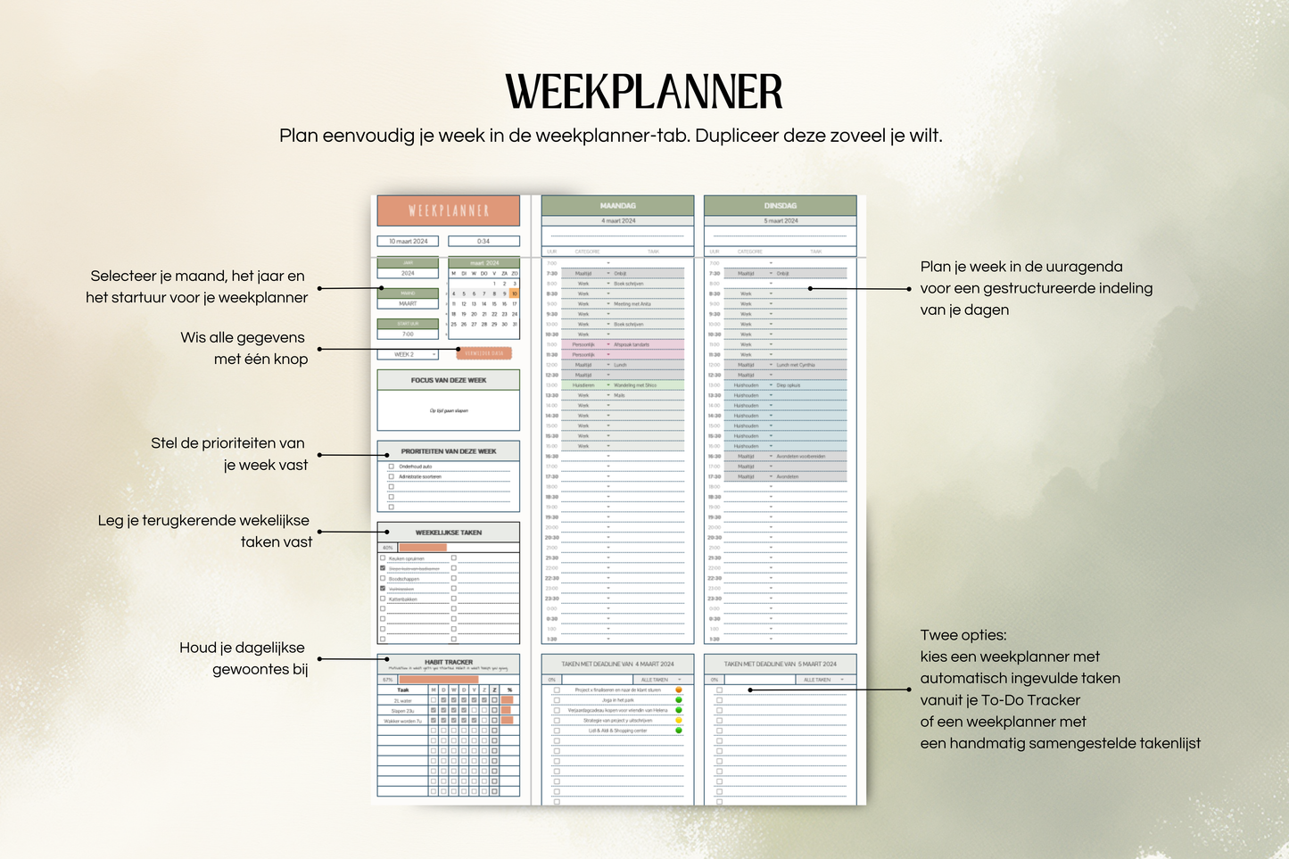 BUNDEL | To-Do Lijst Planner | E-book & Google Sheets