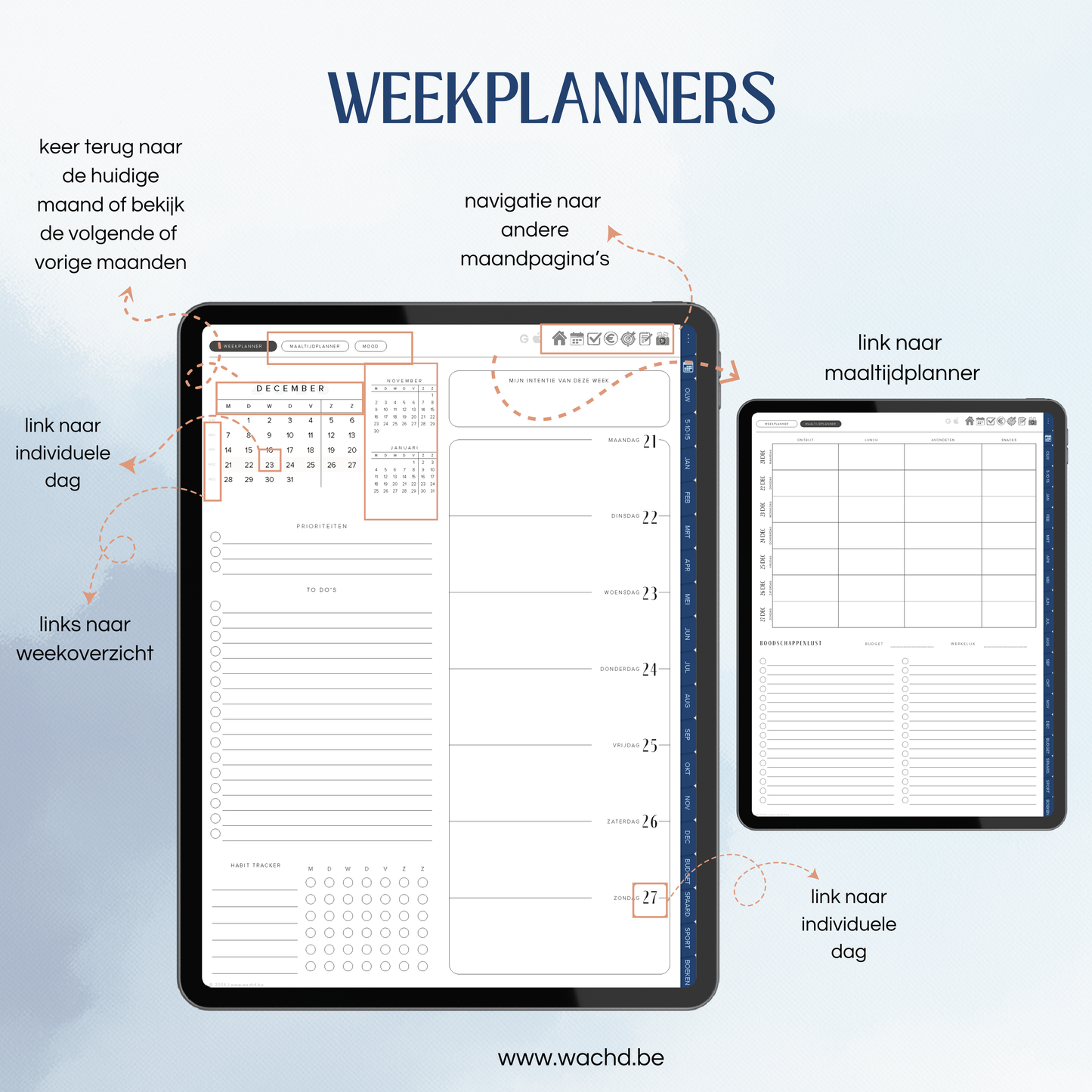 Nederlandse Digitale Planner 2026 | tablet planner | blueberry