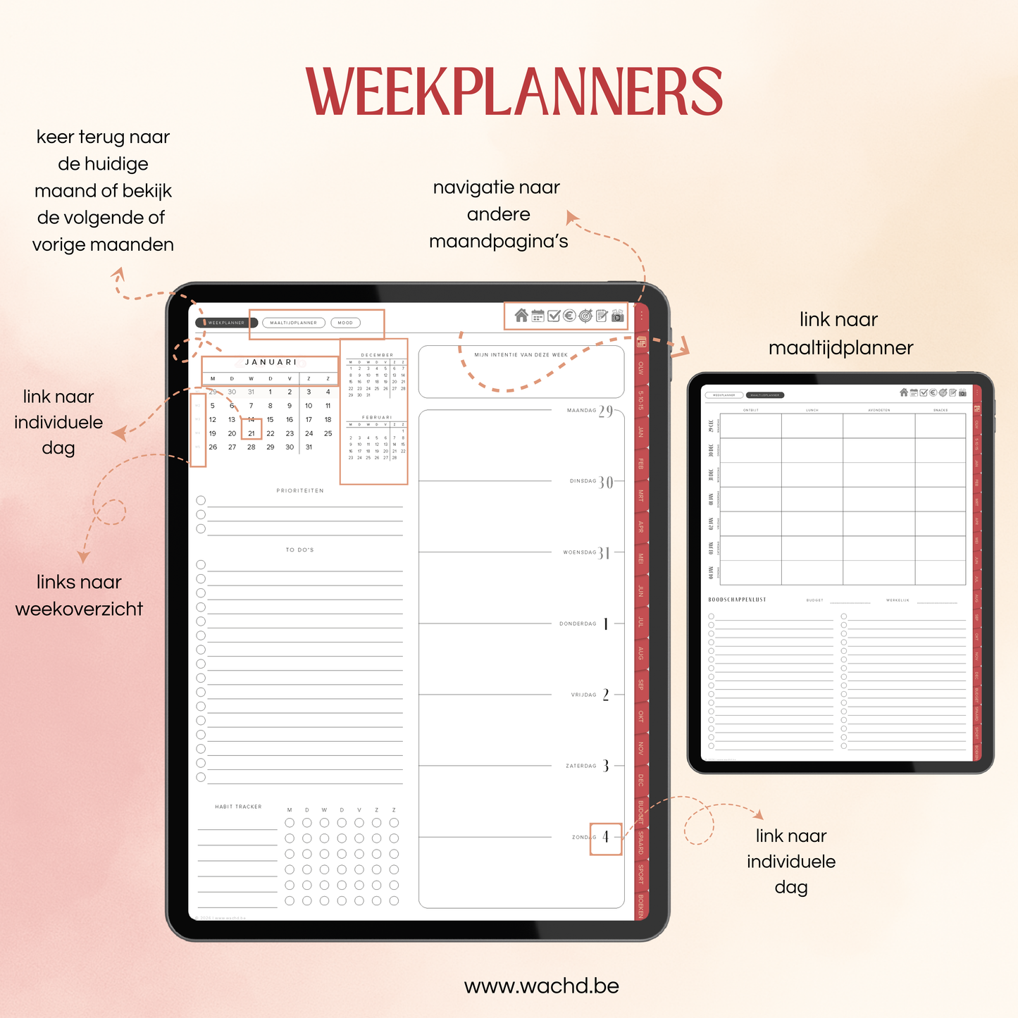 Nederlandse Digitale Planner 2026 | tablet planner | cherry punch
