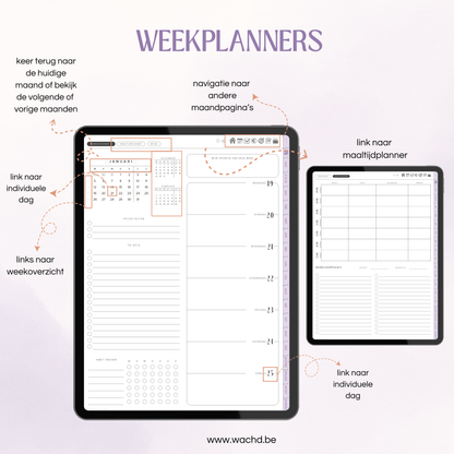 Nederlandse Digitale Planner 2026 | tablet planner | lila
