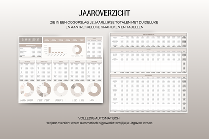 Ultieme Jaarlijkse Budgetplanner | Google Sheets | Nederlandse Budgetplanner | Bruin & Beige