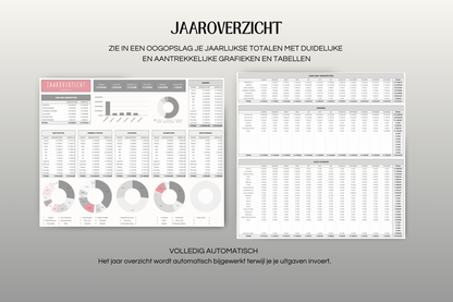 Ultieme Jaarlijkse Budgetplanner | Google Sheets | Grijs & Roze