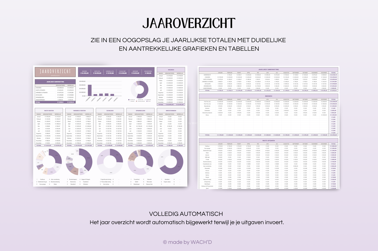 Ultieme Jaarlijkse Budgetplanner | Google Sheets | Nederlandse Budgetplanner | Paars & Roze Taupe