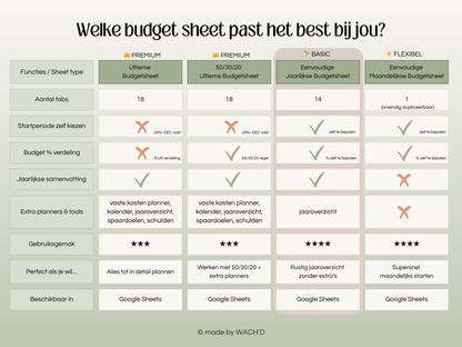 Eenvoudige Jaarlijkse Budgetplanner | Google Sheets | Nederlandse Budgetplanner | Groen & Oranje