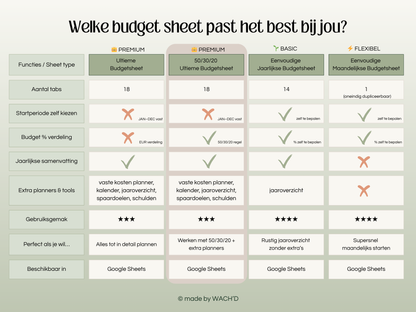 50/30/20 Ultieme Jaarlijkse Budgetplanner | Google Sheets | Nederlandse Budgetplanner | Groen & Oranje
