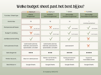 Ultieme Jaarlijkse Budgetplanner | Google Sheets | Nederlandse Budgetplanner | Groen & Oranje