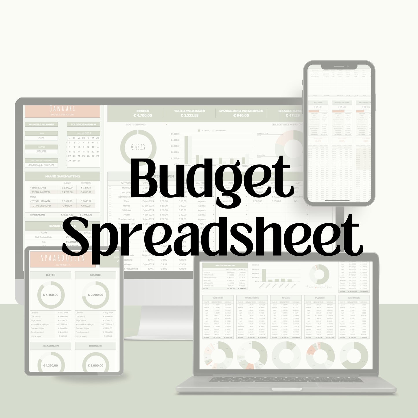 BUNDEL | Ultieme Jaarlijkse Budgetplanner naar keuze & TO-DO lijst Spreadsheet & E-book "hoe maak ik een to-do lijst?"