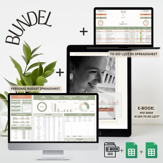 BUNDEL | Budget Spreadsheet naar keuze & TO-DO lijst Spreadsheet & E-book "hoe maak ik een to-do lijst?"