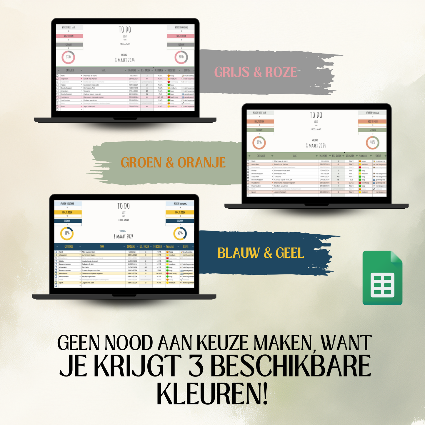 BUNDEL | To-Do Lijst Planner | E-book & Google Sheets